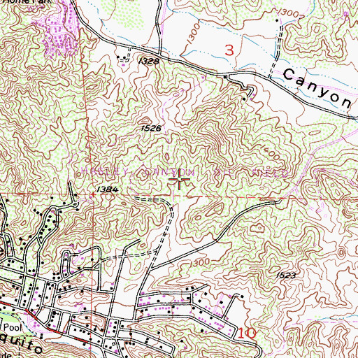 Topographic Map of Hasley Canyon Oil Field, CA