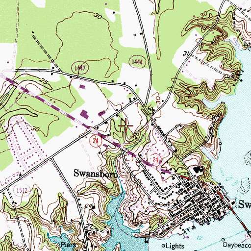 Topographic Map of Swansboro Post Office, NC
