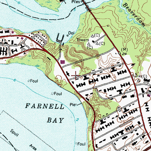 Topographic Map of Camp Geiger Post Office, NC