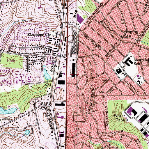 Topographic Map of Starmount Post Office, NC
