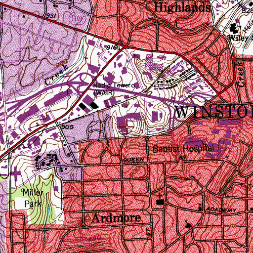Topographic Map of CPU Cloverdale Ace Hardware Post Office, NC