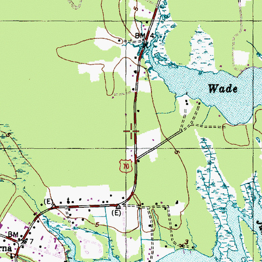 Topographic Map of Smyrna Post Office, NC