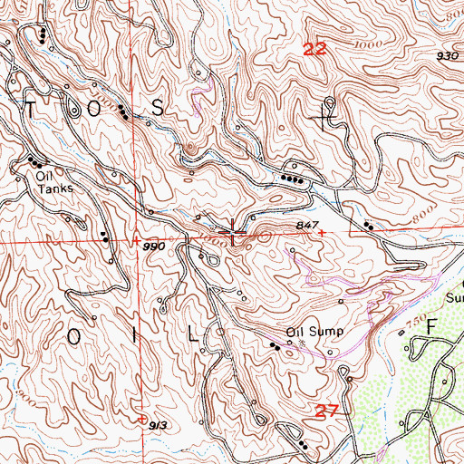 Topographic Map of Jacalitos Oil Field, CA