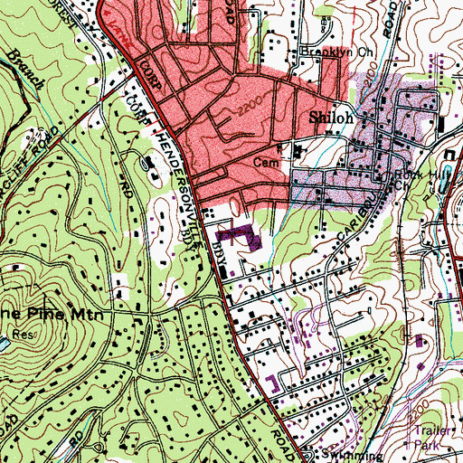 Topographic Map of Biltmore Post Office, NC