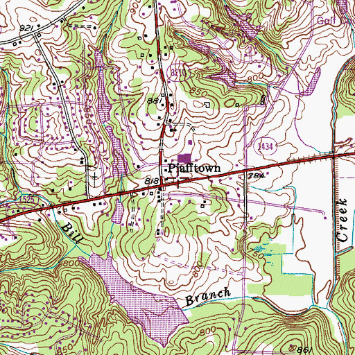 Topographic Map of Pfafftown Post Office, NC
