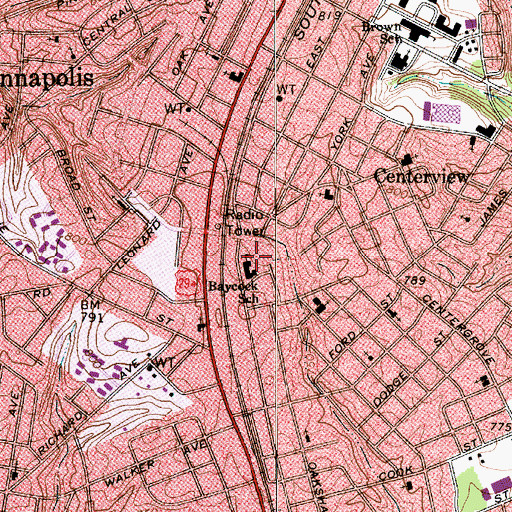 Topographic Map of Kannapolis Post Office, NC