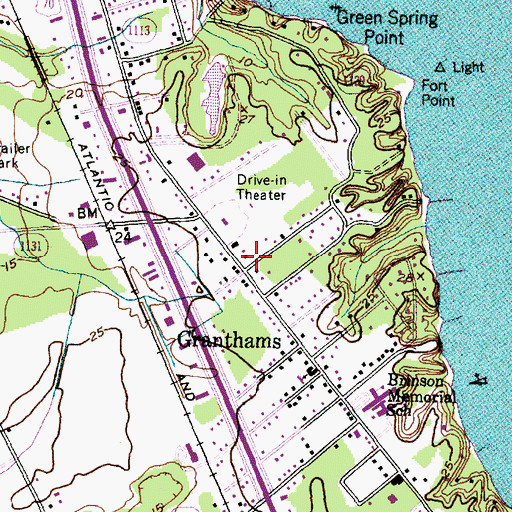Topographic Map of Neuse Forest Post Office, NC