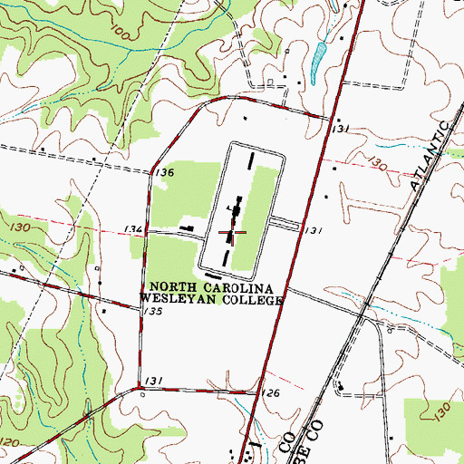 Topographic Map of Wesleyan College Post Office, NC