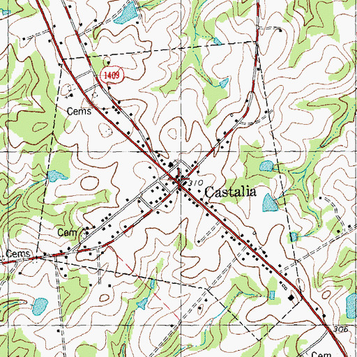 Topographic Map of Castalia Post Office, NC