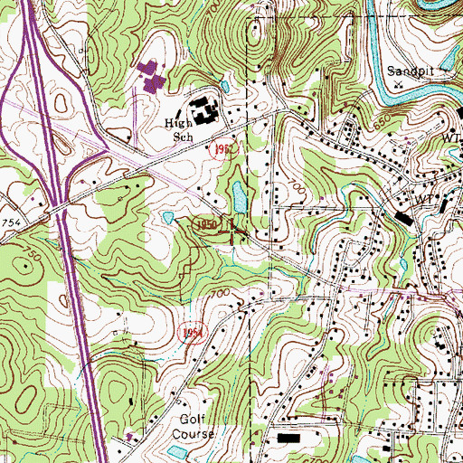 Topographic Map of Randleman Post Office, NC