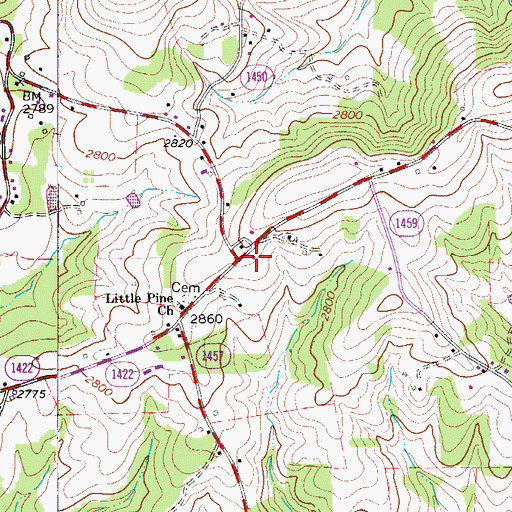 Topographic Map of Ennice Post Office, NC