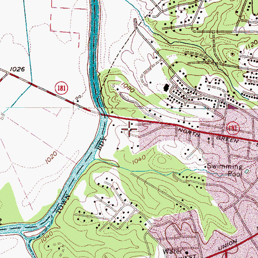 Topographic Map of Morganton Post Office, NC