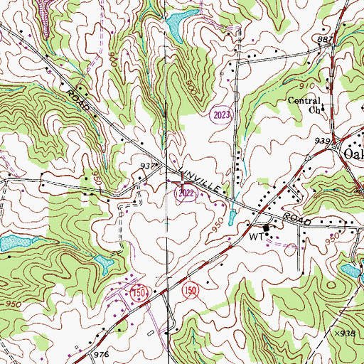 Topographic Map of Oak Ridge Post Office, NC