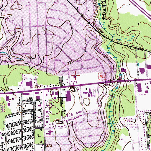 Topographic Map of Lafayette Post Office, NC