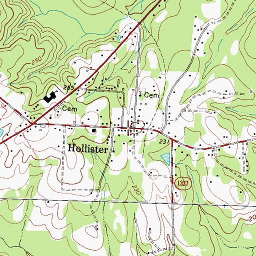 Topographic Map of Hollister Post Office, NC