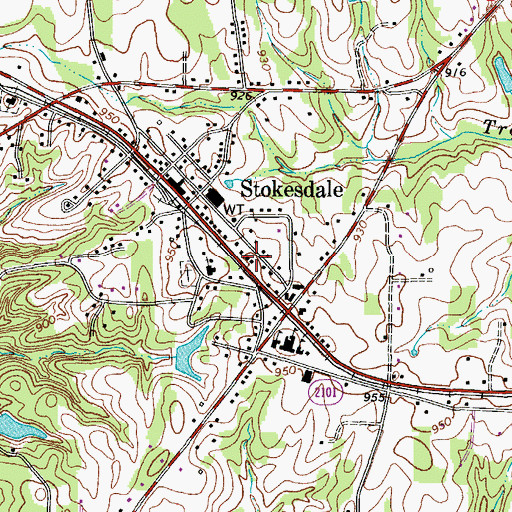 Topographic Map of Stokesdale Post Office, NC