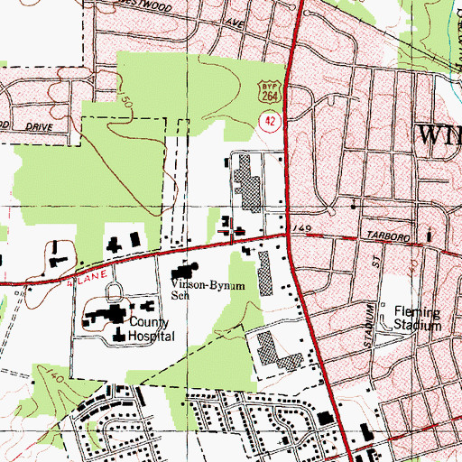 Topographic Map of Parkwood Post Office, NC