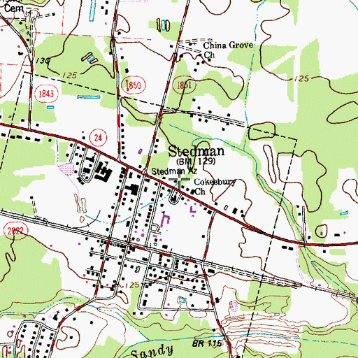 Topographic Map of Stedman Post Office, NC