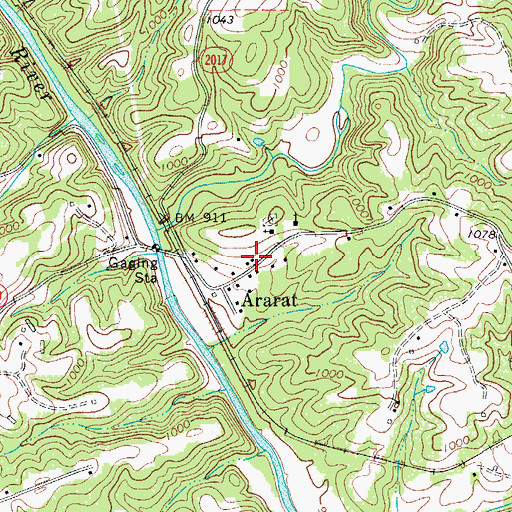 Topographic Map of Ararat Post Office, NC