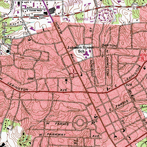 Topographic Map of Emerywood Post Office, NC