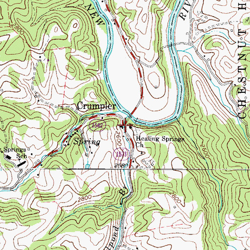 Topographic Map of Crumpler Post Office, NC