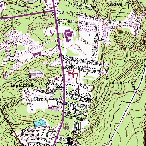 Topographic Map of Tokay Annex Post Office, NC