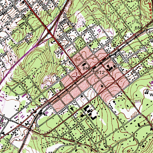 Topographic Map of Southern Pines Post Office, NC
