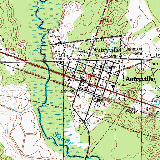Topographic Map of Autryville Post Office, NC