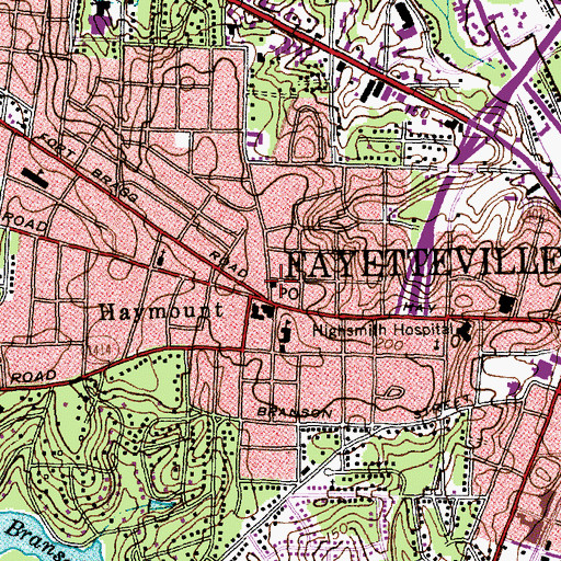 Topographic Map of Haymount Post Office, NC