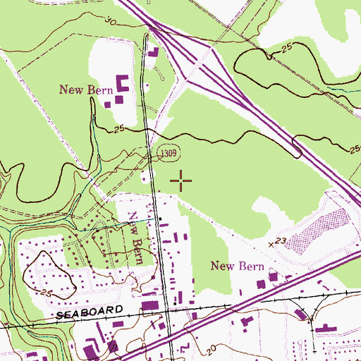 Topographic Map of New Bern Post Office, NC