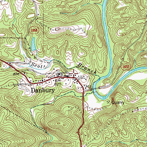 Topographic Map of Danbury Post Office, NC