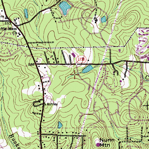 Topographic Map of Timberlyne Post Office, NC