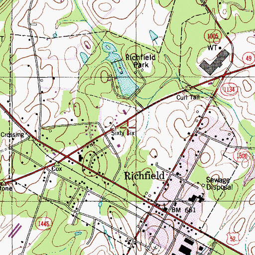Topographic Map of Richfield Post Office, NC
