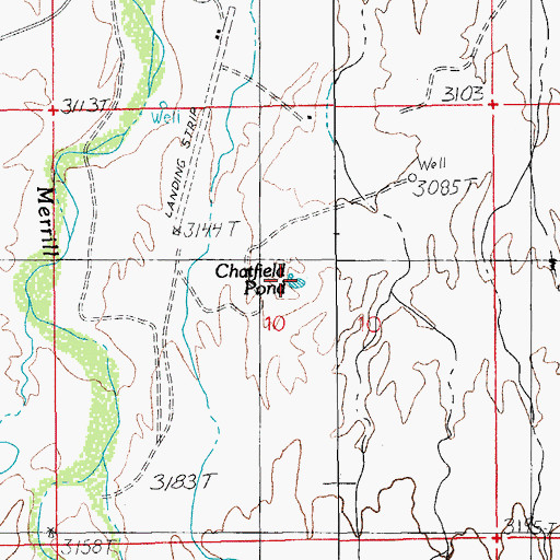 Topographic Map of Chatfield Pond, AZ