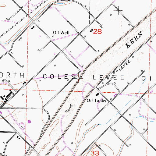 Topographic Map of North Coles Levee Oil Field, CA