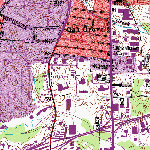 Topographic Map of Spring Valley Post Office, NC