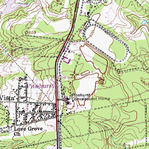 Topographic Map of Pinehurst Post Office, NC