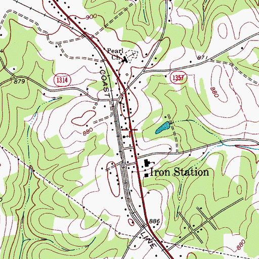 Topographic Map of Iron Station Post Office, NC