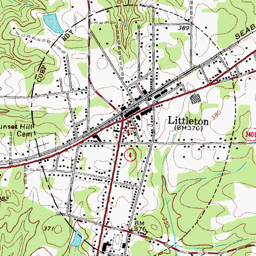 Topographic Map of Littleton Post Office, NC