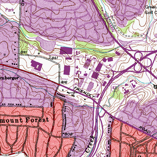 Topographic Map of Friendly Post Office, NC