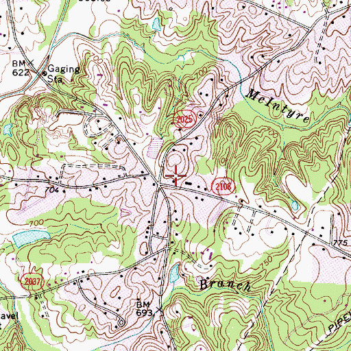Topographic Map of Oakdale Post Office, NC
