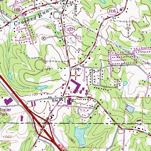 Topographic Map of King Post Office, NC