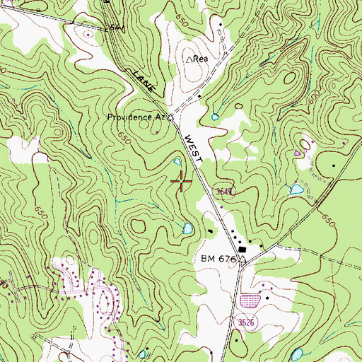 Topographic Map of Ballantyne Post Office, NC