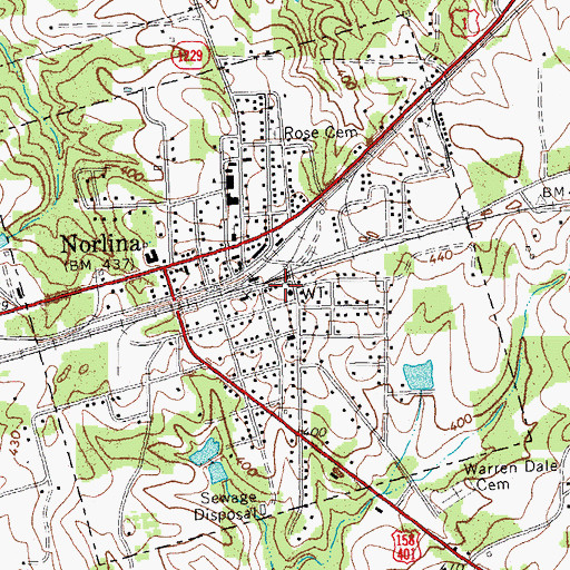 Topographic Map of Norlina Post Office, NC