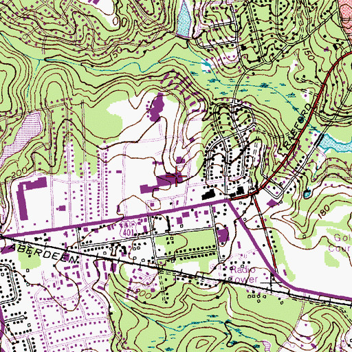 Topographic Map of Highland Post Office, NC