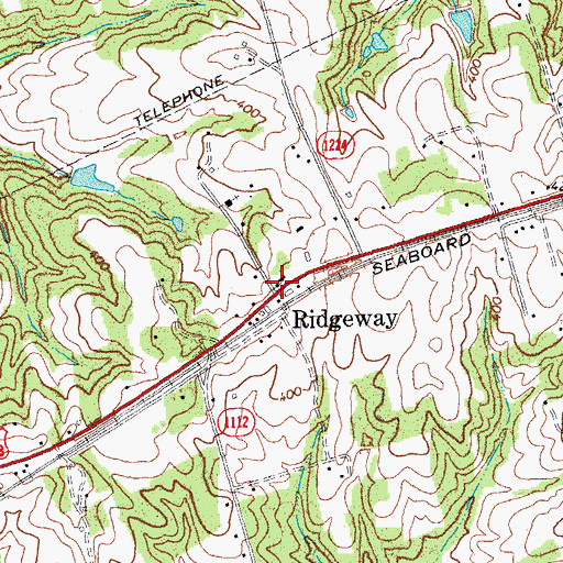 Topographic Map of Ridgeway Post Office, NC