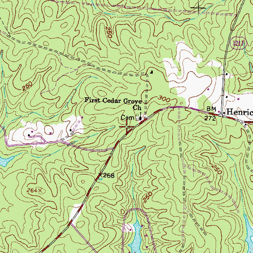 Topographic Map of Henrico Post Office, NC