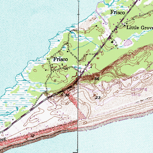 Topographic Map of Frisco Post Office, NC