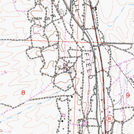 Topographic Map of Premier Oil Field, CA