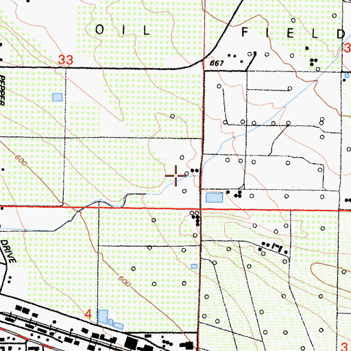 Topographic Map of Racetrack Oil Field, CA